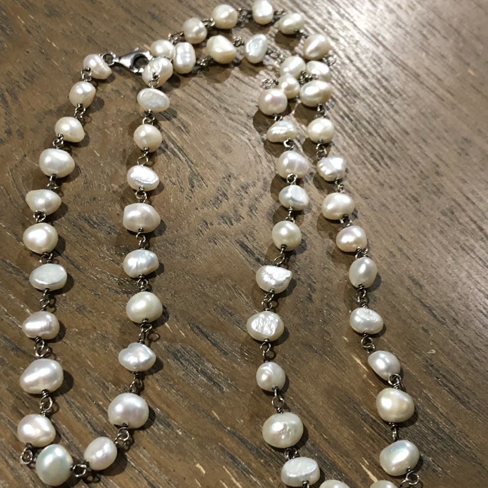 Silpada pearl and silver necklace